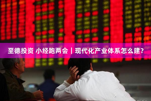 至德投资 小经跑两会｜现代化产业体系怎么建？