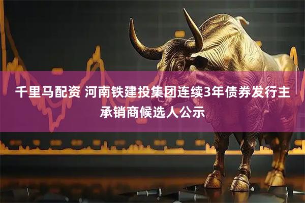 千里马配资 河南铁建投集团连续3年债券发行主承销商候选人公示
