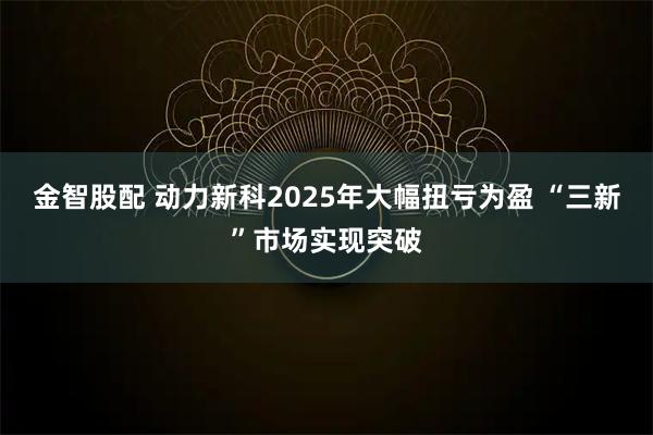 金智股配 动力新科2025年大幅扭亏为盈 “三新”市场实现突破