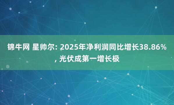 锦牛网 星帅尔: 2025年净利润同比增长38.86%, 光伏成第一增长极