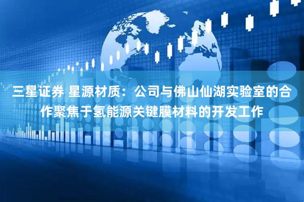 三星证券 星源材质：公司与佛山仙湖实验室的合作聚焦于氢能源关键膜材料的开发工作
