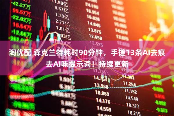 淘优配 森克兰特耗时90分钟，手搓13条AI去痕去AI味提示词！持续更新